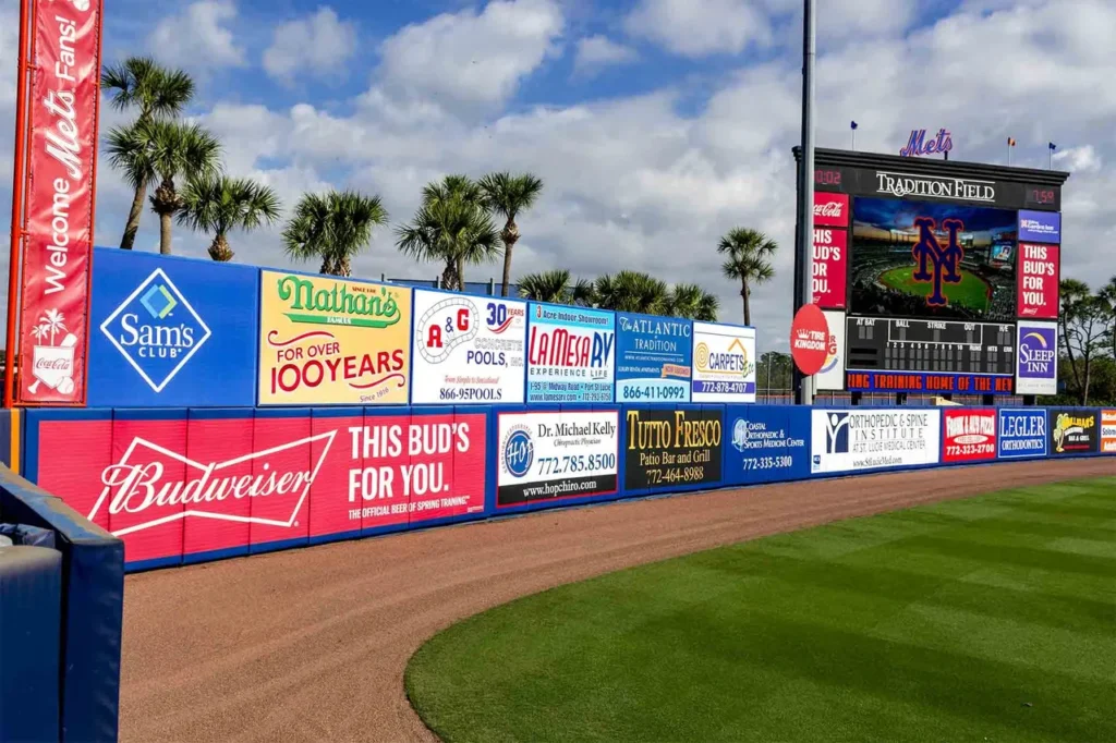 mets tradition field spring training stadium outfield advertisements
